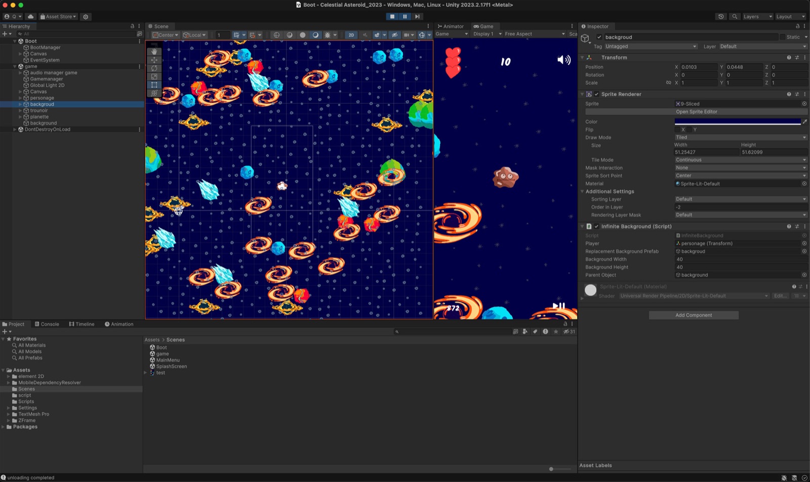 Celestial Asteroid — jeu Unity