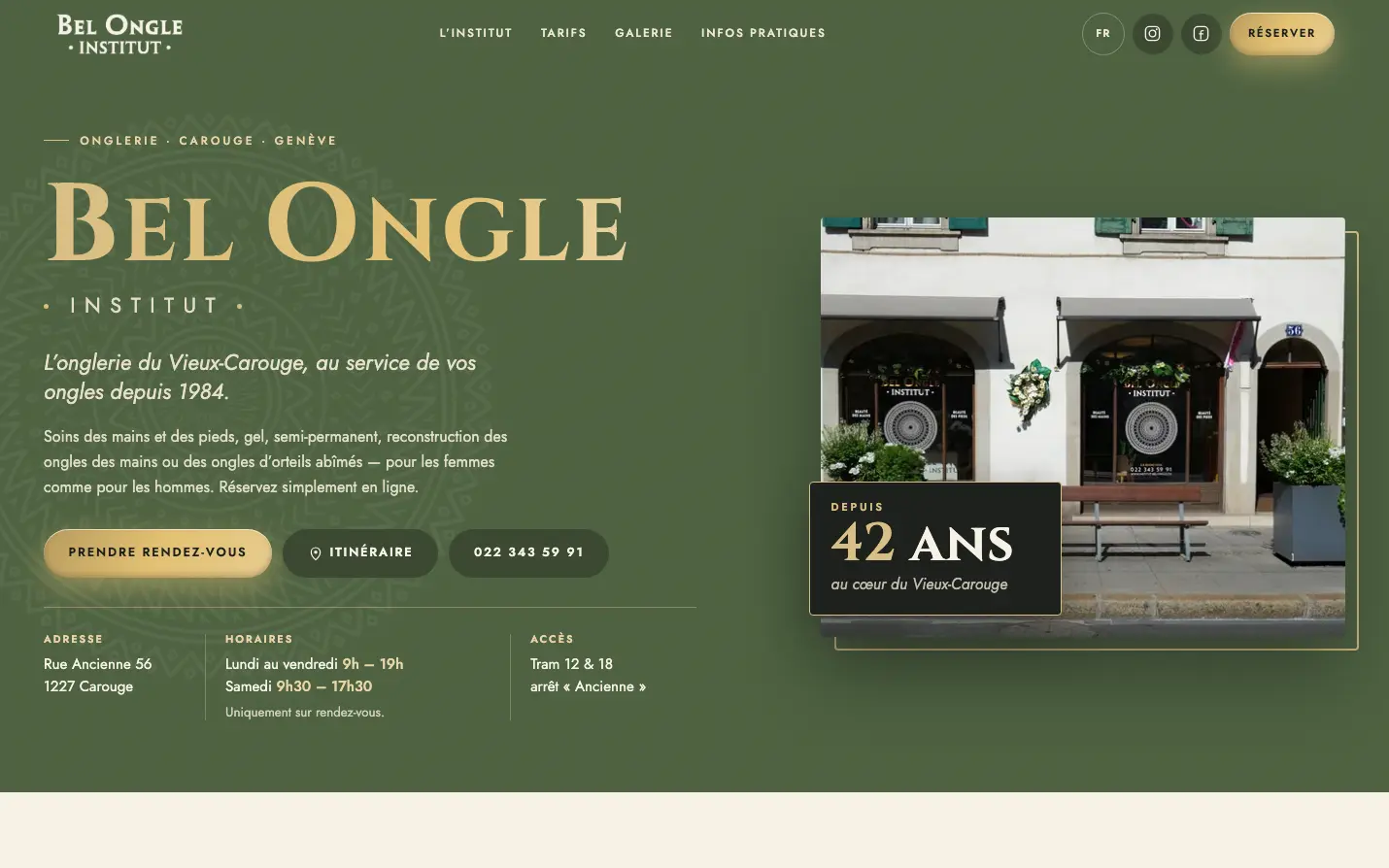 Site Bel Ongle Institut, onglerie du Vieux-Carouge à Genève